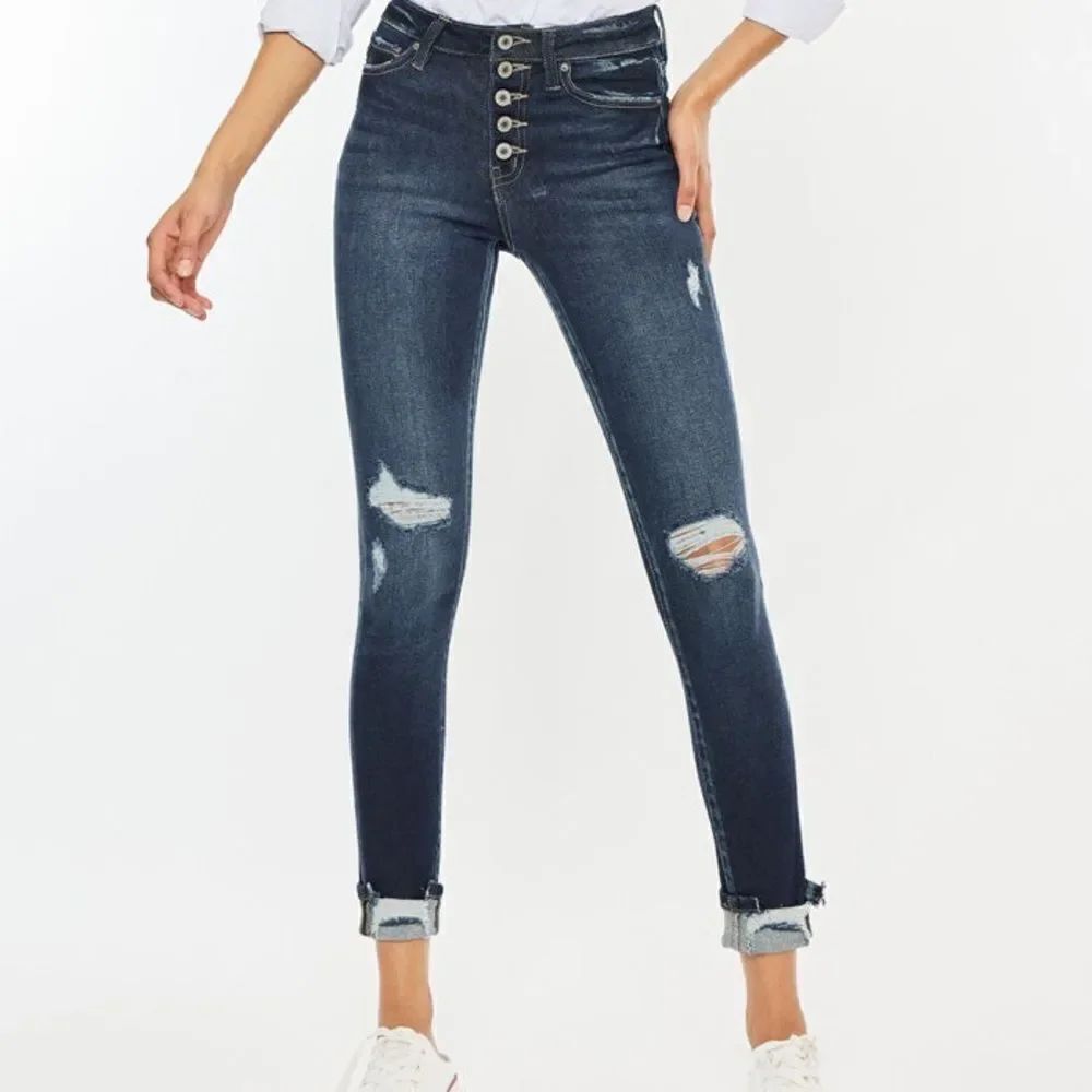 Kancan Button fly Norah High Rise Ankle Skinny Jeans